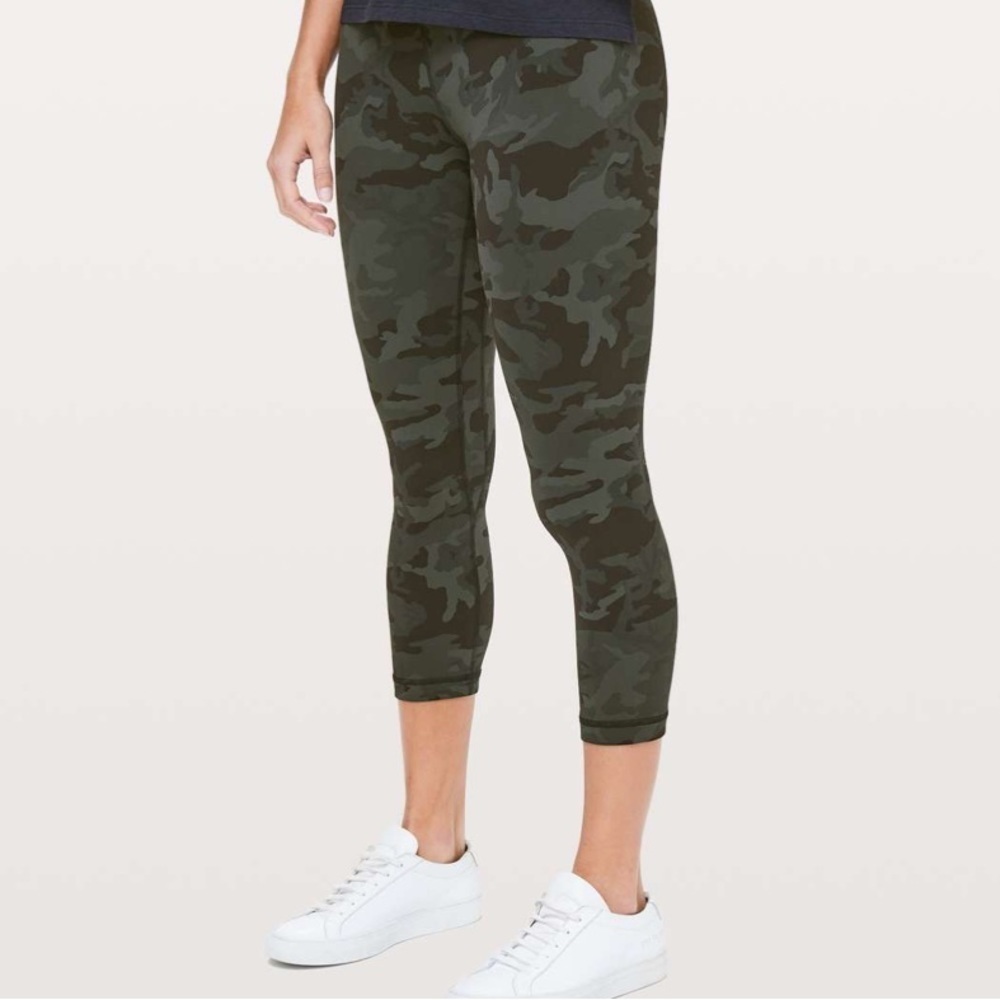 Lululemon Align Crop 21” Incognito Camo Multi Gator Green